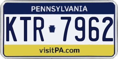 PA license plate KTR7962