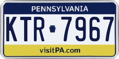 PA license plate KTR7967