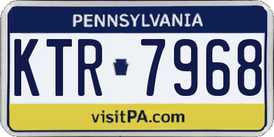 PA license plate KTR7968