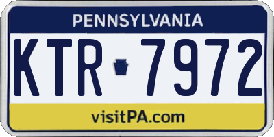 PA license plate KTR7972