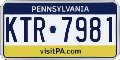 PA license plate KTR7981
