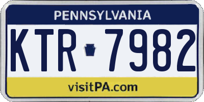 PA license plate KTR7982