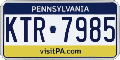 PA license plate KTR7985
