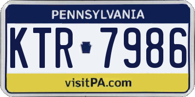 PA license plate KTR7986