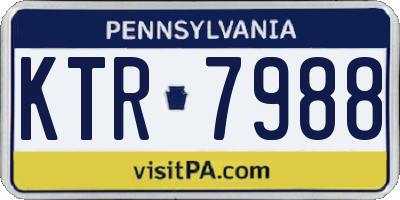 PA license plate KTR7988