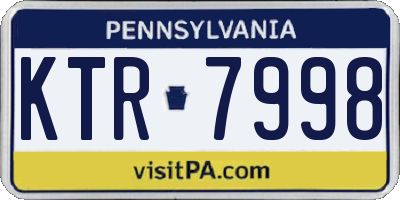 PA license plate KTR7998