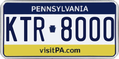 PA license plate KTR8000