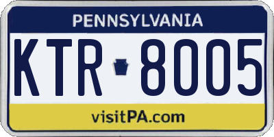PA license plate KTR8005