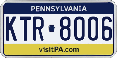 PA license plate KTR8006