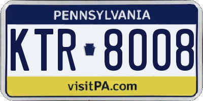 PA license plate KTR8008