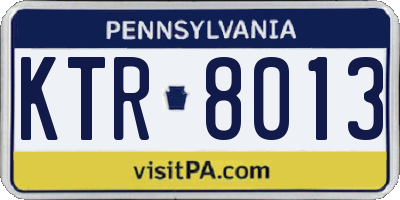 PA license plate KTR8013