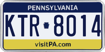 PA license plate KTR8014