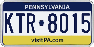 PA license plate KTR8015