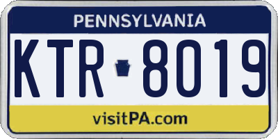 PA license plate KTR8019