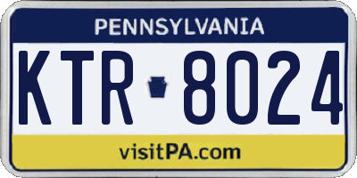 PA license plate KTR8024