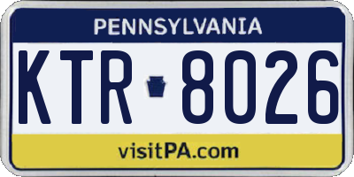 PA license plate KTR8026