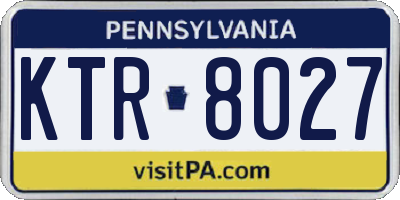 PA license plate KTR8027