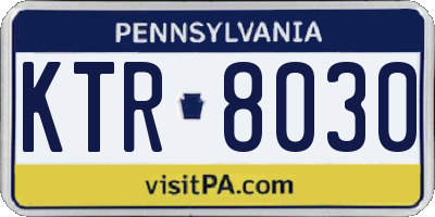 PA license plate KTR8030