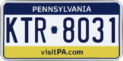 PA license plate KTR8031