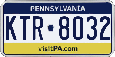 PA license plate KTR8032