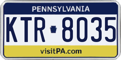 PA license plate KTR8035