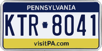 PA license plate KTR8041