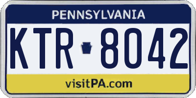 PA license plate KTR8042