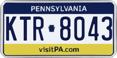 PA license plate KTR8043