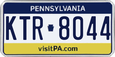 PA license plate KTR8044