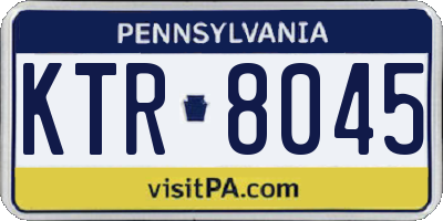 PA license plate KTR8045