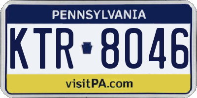PA license plate KTR8046