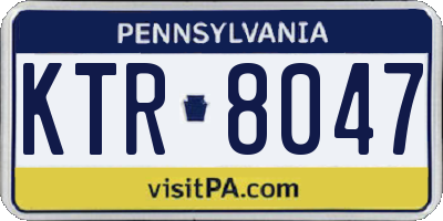 PA license plate KTR8047