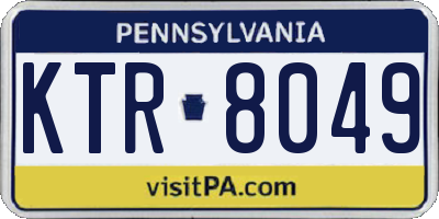 PA license plate KTR8049