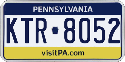 PA license plate KTR8052