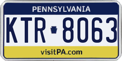 PA license plate KTR8063