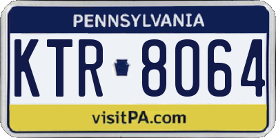 PA license plate KTR8064