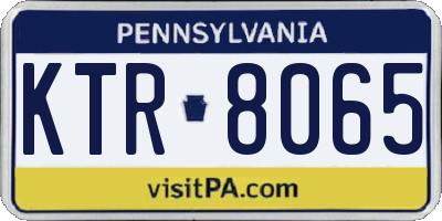 PA license plate KTR8065