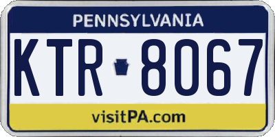 PA license plate KTR8067