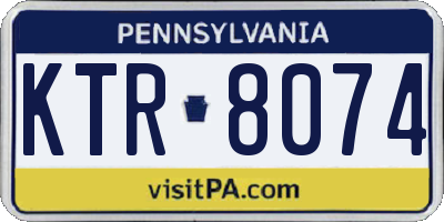 PA license plate KTR8074