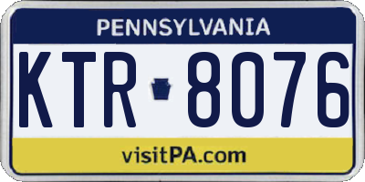 PA license plate KTR8076