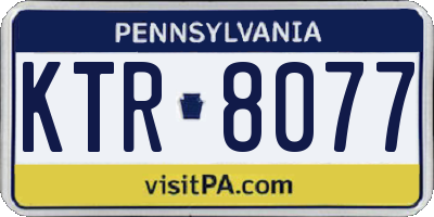PA license plate KTR8077