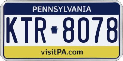 PA license plate KTR8078
