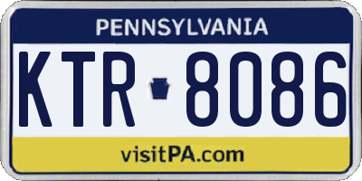 PA license plate KTR8086