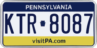 PA license plate KTR8087