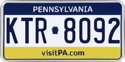 PA license plate KTR8092
