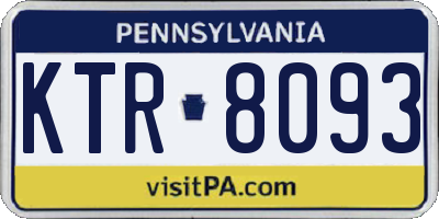 PA license plate KTR8093