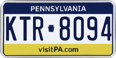 PA license plate KTR8094
