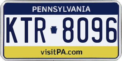 PA license plate KTR8096