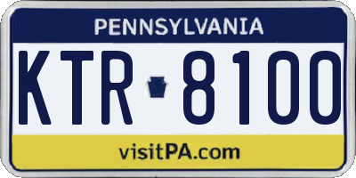 PA license plate KTR8100