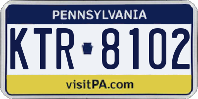 PA license plate KTR8102
